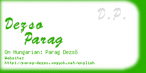 dezso parag business card